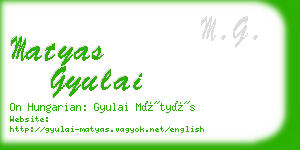 matyas gyulai business card